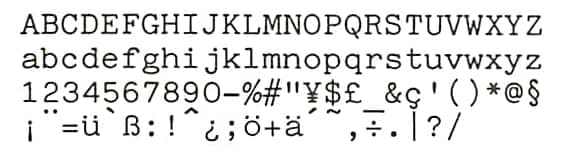 olivetti 電子式タイプライター用活字（デイジーホイール） PICA 印字イメージ