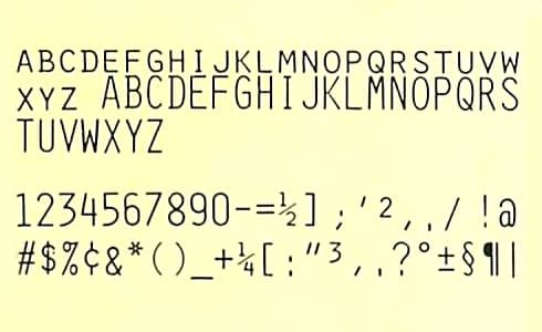 シルバーリード 電子式タイプライター用活字（デイジーホイール） ORATOR（オレーター） 印字イメージ