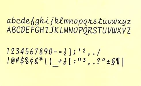 シルバーリード 電子式タイプライター用活字（デイジーホイール） SCRIPT（スクリプト） 印字イメージ