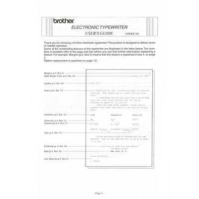 Brother Electronic Typewriter