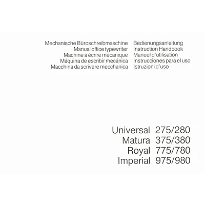 Triumph Universal275,280-Matura375,380-Royal775,780-Imperial975,980