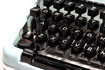 タイプライターのシフトロックキー